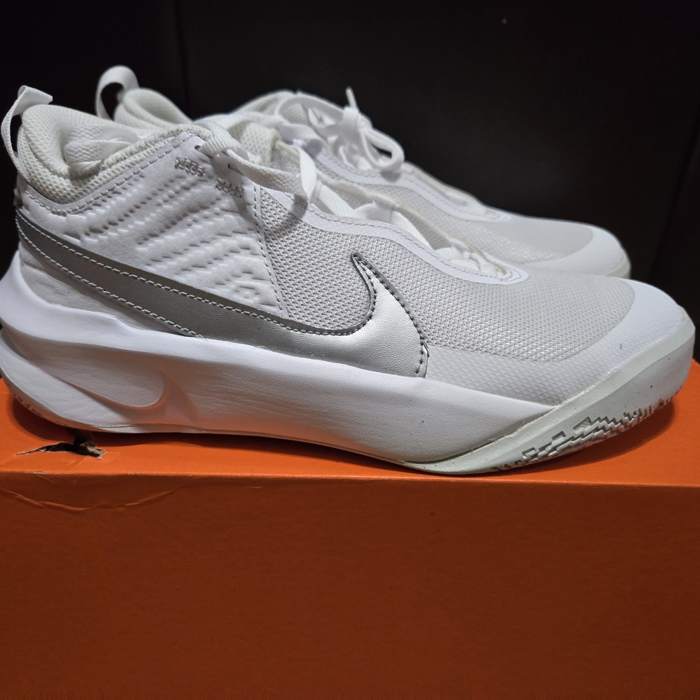 Nike TEAM hustle Boy"s White Athletic Shoes